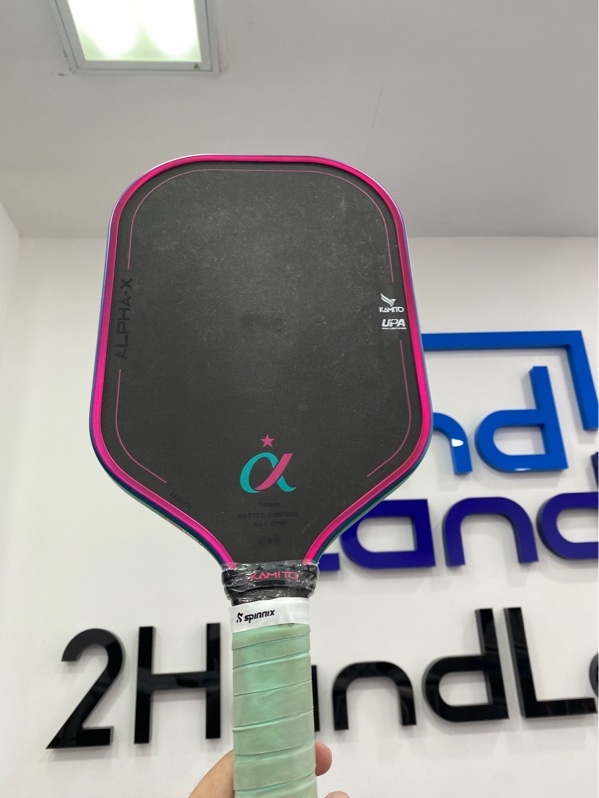 Vợt Pickleball Kamito Alpha-X - 14mm - Màu đen - Ngoại hình: 96% - Trầy xước, mặt vợt trầy nặng - Body