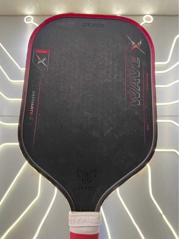 Vợt PickleBall Leopard Wave X Pro Ultimate - 16mm - Màu đỏ đen - Ngoại hình: 97% - Xước thân - Kèm túi