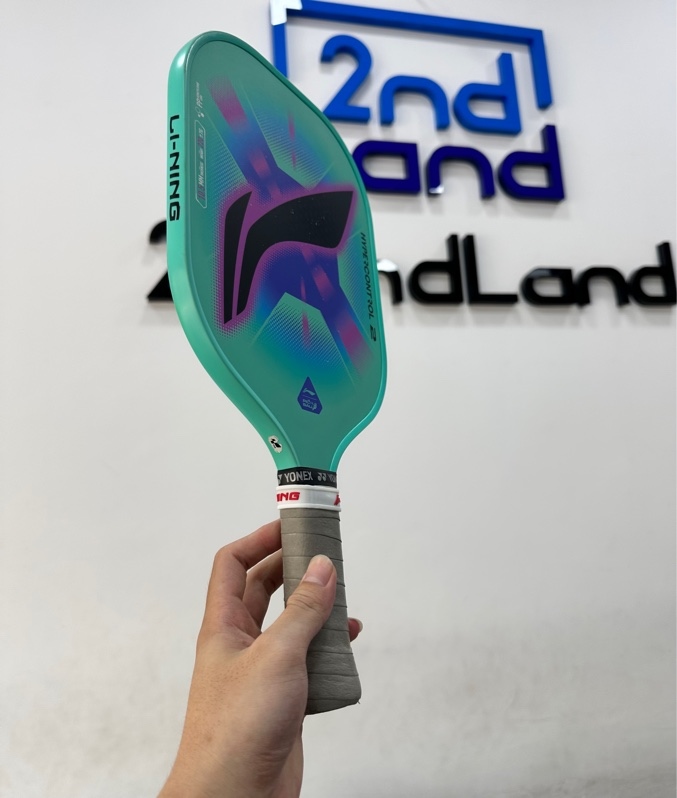 Vợt Pickleball Lining HyperControl 2 - 10.5mm - Màu xanh - Ngoại hình 97% - Viền trầy, ố nhẹ, mặt vợt tróc sơn - Kèm box