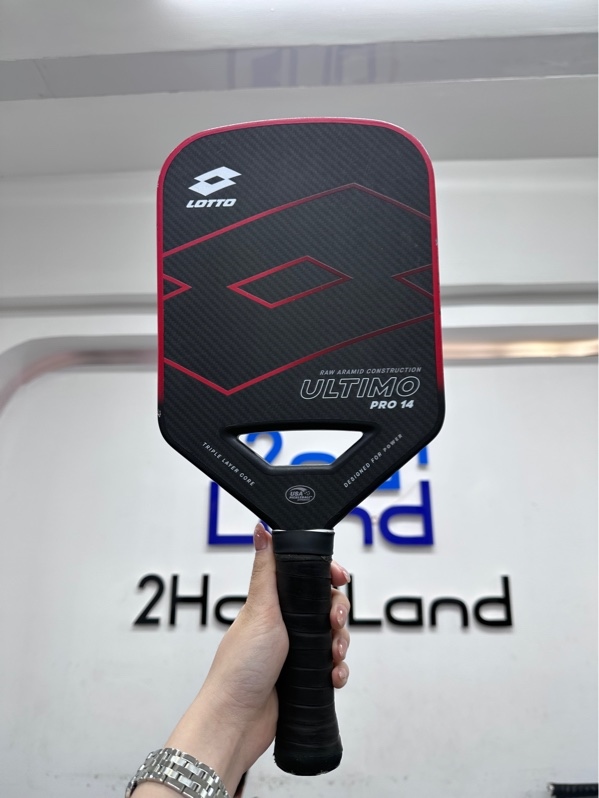 Vợt pickleball Lotto Ultimo Pro 14 - Màu đen đỏ - Ngoại hình 96% - Body