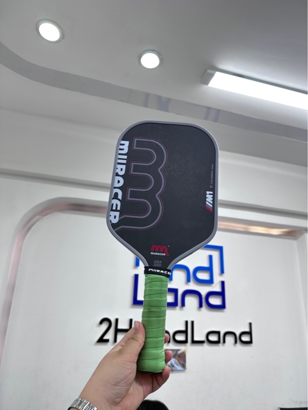 Vợt Pickleball Miiracer M1 T700 Carbon - 16mm - Màu đen xám xanh - Ngoại hình 97,5% - Body