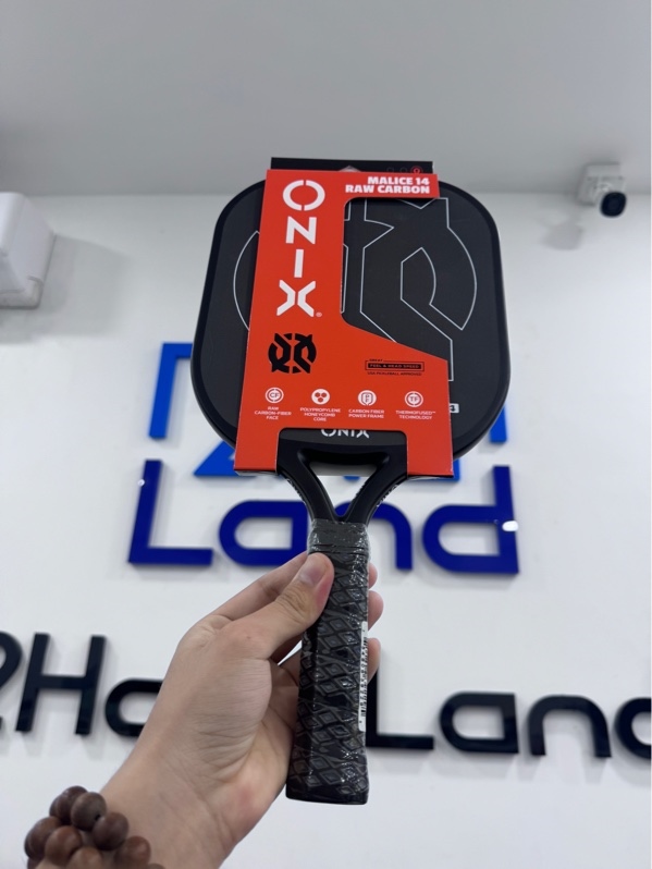 Vợt pickleball ONIX Malice 14 Open Throat Raw Carbon Fiber - Màu đen - Không kèm túi - Newseal
