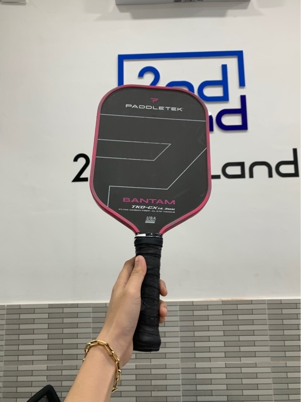 Vợt Pickleball Paddletek Bantam TKO-CX - 14.3mm - Màu hồng đen - Ngoại hình: 97% - Cấn 1 góc - Body