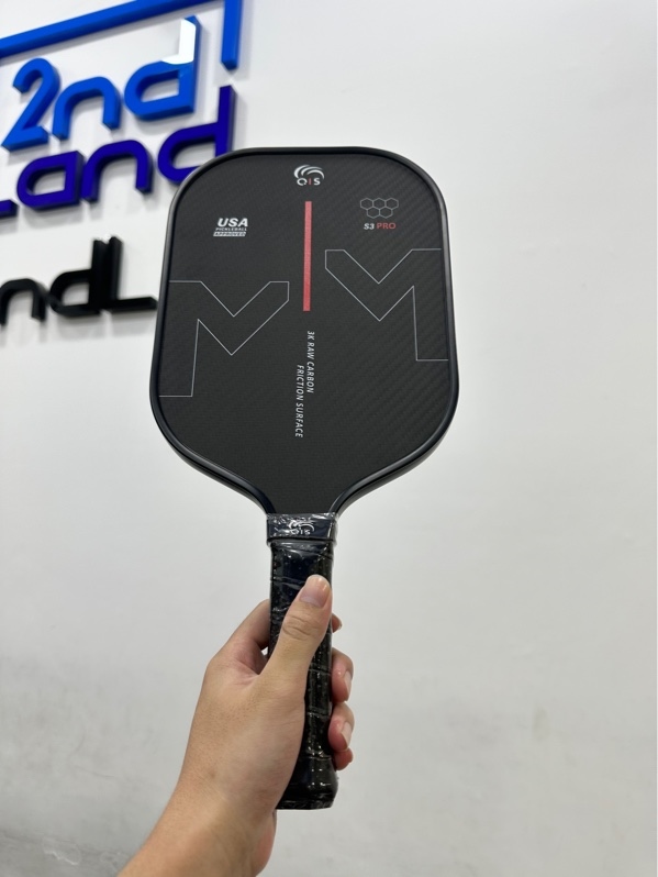 Vợt PickleBall QIS S3 Pro - 16mm - Carbon 3K - Màu đen họa tiết - Ngoại hình 98% - Kèm túi