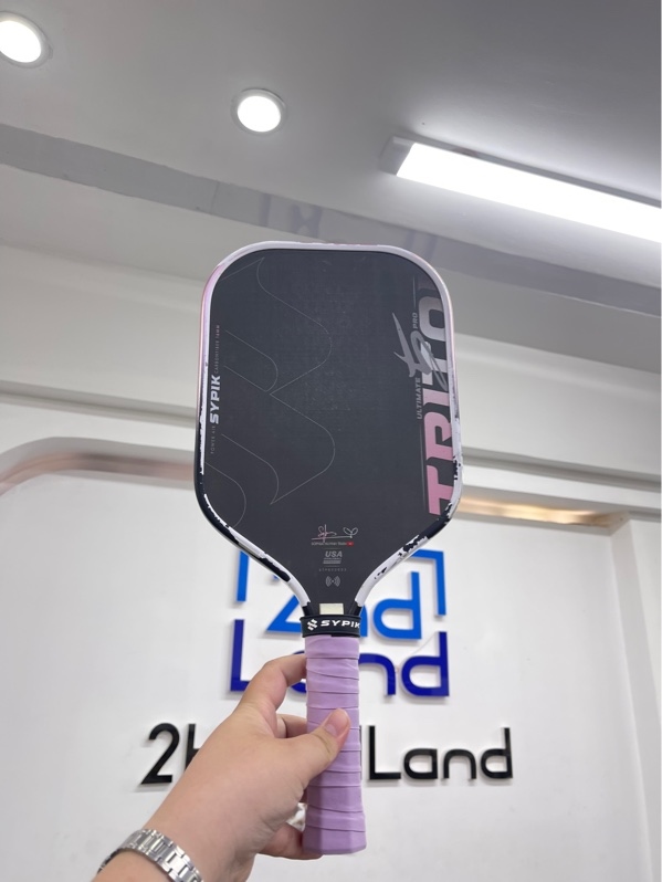 Vợt pickleball Sypik Triton 5 Pro Ultimate - 16mm - Màu vàng hồng - Ngoại hình 96% - Tróc lớp metalic - Body