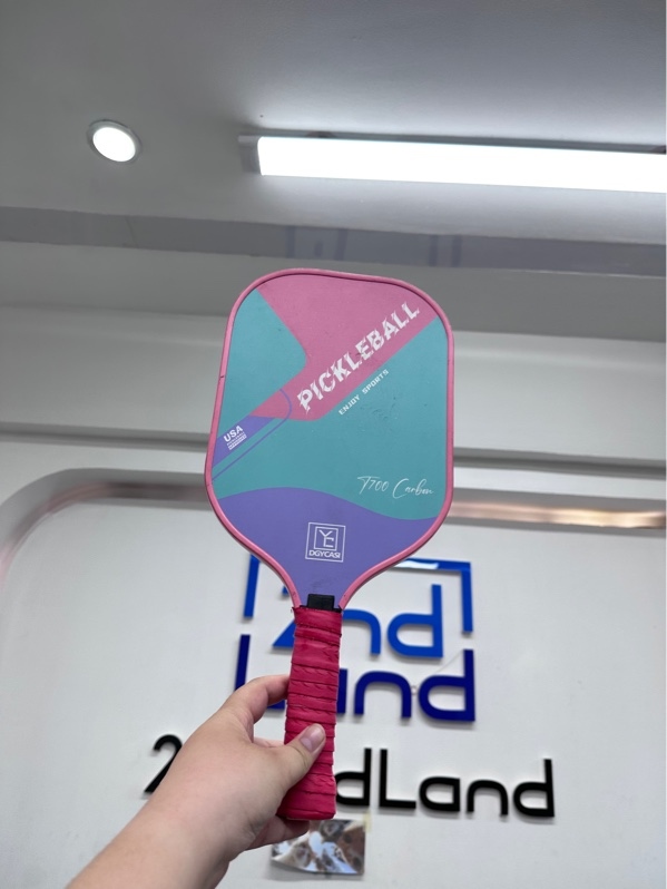 Vợt pickleball YC DGYCASI T700 Carbon - Màu hồng xanh - Ngoại hình 97% - Body