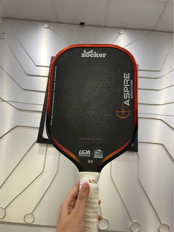 Vợt Pickleball Zocker Aspire Signature - Màu đen cam - Ngoại hình: 97% - Xước sườn , mặt nhám - Body