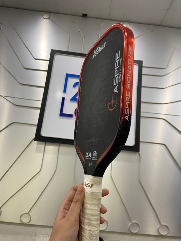 Vợt Pickleball Zocker Aspire Signature - Màu đen cam - Ngoại hình: 97% - Xước sườn , mặt nhám - Body