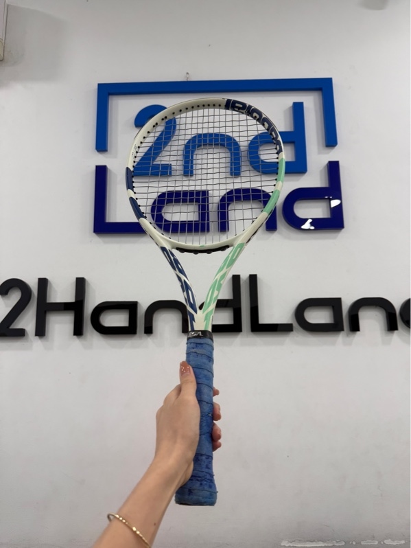 Vợt Tennis Babolat BOOST DRIVE W - Màu trắng xanh - Ngoại hình 97% - ố, trầy xước nặng , tróc quấn cán - Body