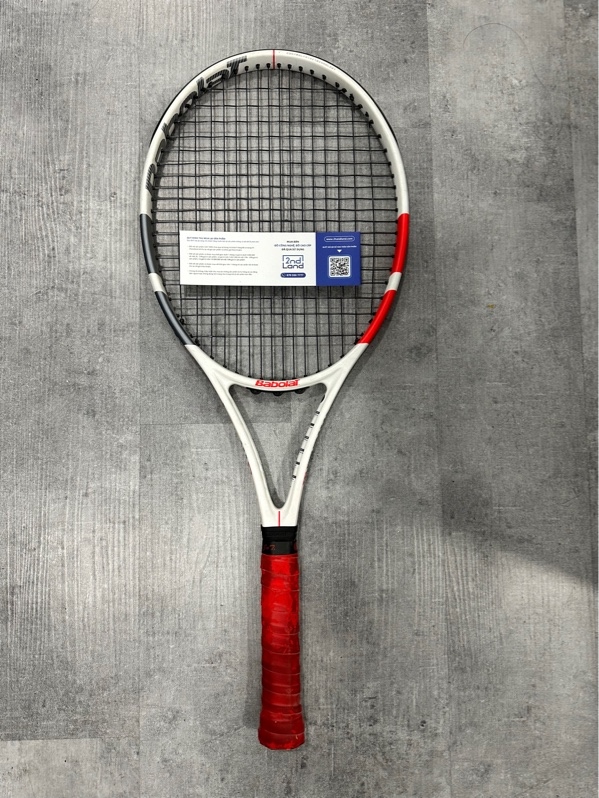 Vợt Tennis Babolat Strike Evo Strung 280g - Màu trắng xám - Ngoại hình 97% - Body