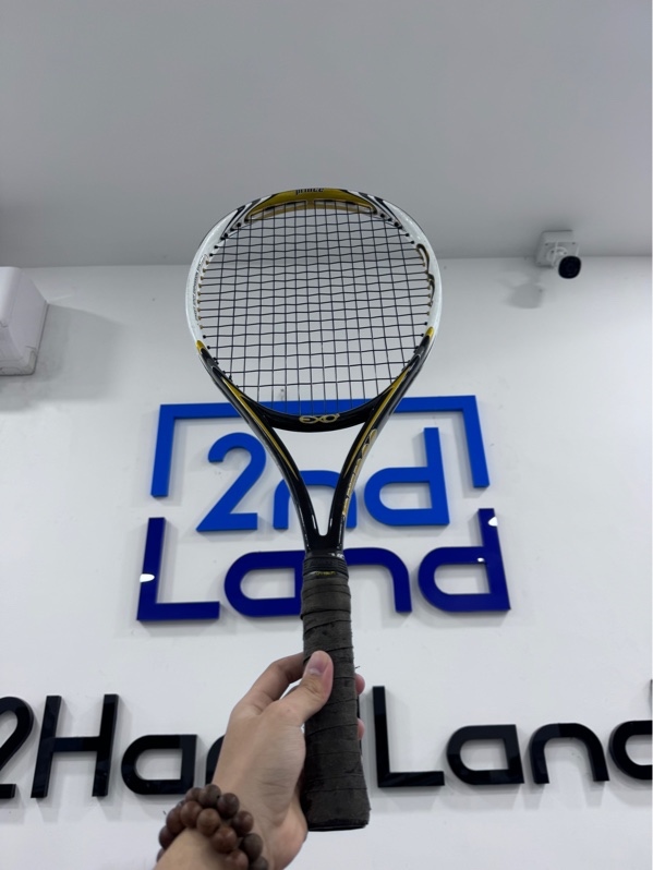 Vợt Tennis Prince EXO3 Hybird Gold 107 - Màu đen trắng - Ngoại hình 97% - Khung vợt trầy xước nhiều, cán vợt tróc da - Body