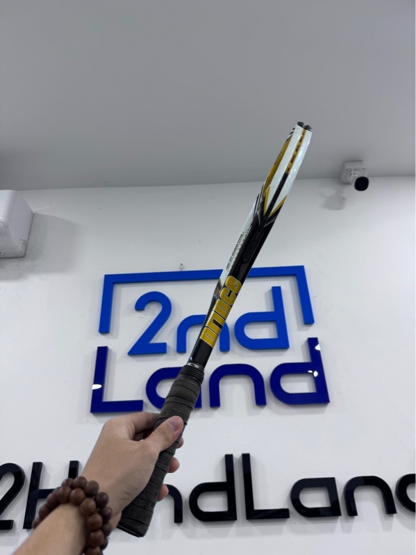 Vợt Tennis Prince EXO3 Hybird Gold 107 - Màu đen trắng - Ngoại hình 97% - Khung vợt trầy xước nhiều, cán vợt tróc da - Body
