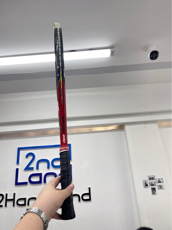 Vợt tennis Tecnifibre T-Flash 290 - 290g - Màu đen đỏ - Ngoại hình 97% - Trầy khung - Body