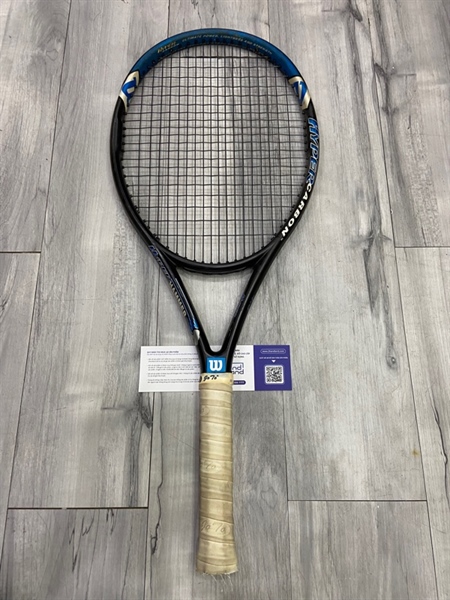 Vợt Tennis Wilson Hammer 5.3 237G - 50-60 LBS 110 sq . in - Màu đen - Ngoại hình: 97% - Viền trầy 1 mảng dài, trầy viền + tróc sơn - Body