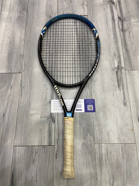 Vợt Tennis Wilson Hammer 5.3 237G - 50-60 LBS 110 sq . in - Màu đen - Ngoại hình: 97% - Viền trầy 1 mảng dài, trầy viền + tróc sơn - Body 2
