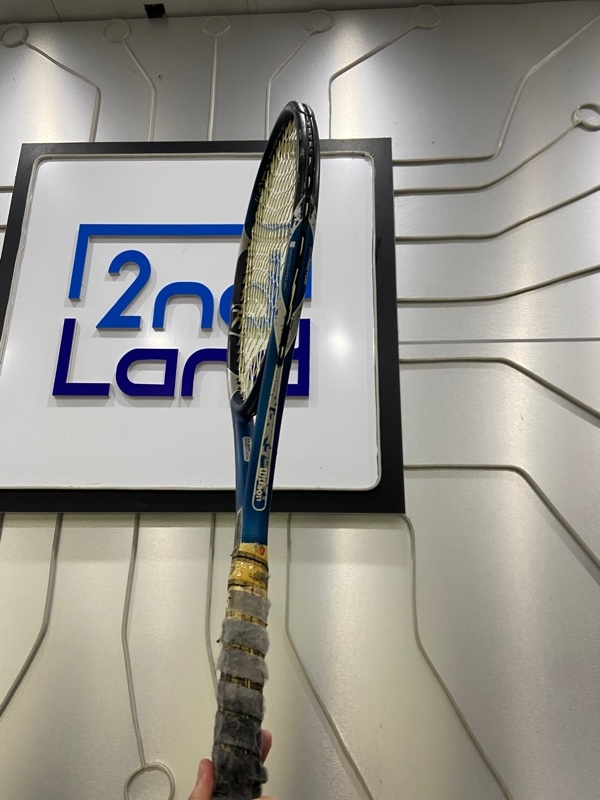 Vợt Tennis Wilson Kfactor - Màu xanh - Ngoại hình: 96% - Trầy xước nặng + nứt - Body