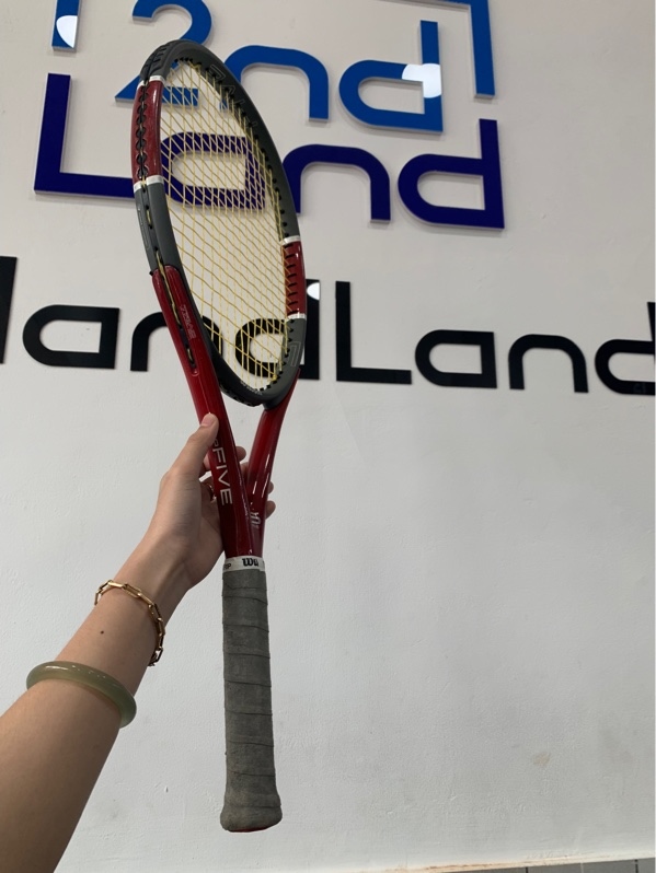 Vợt tennis Wilson Triad Five - 264G - Màu đỏ xám - Ngoại hình: 96% - Trầy xước - Body