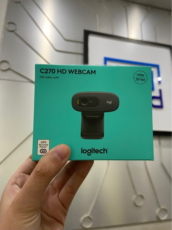 Webcam Logitech C270 - HD, 720p/30FPS - Màu đen - Ngoại hình: 98% - Kèm Box