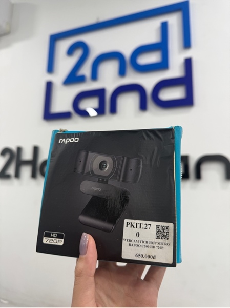 Webcam Rapoo C200 - HD720P - Màu đen - Ngoại hình 98% - Box