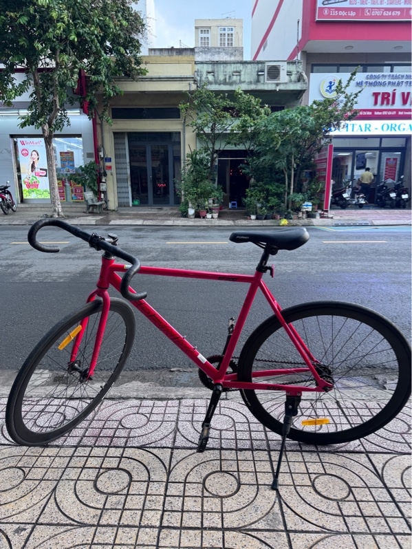 Xe đạp FixedGear Fornix BF200 - Màu đỏ - Ngoại hình 98% - Ốc bắt đĩa trước rỉ sét - Body