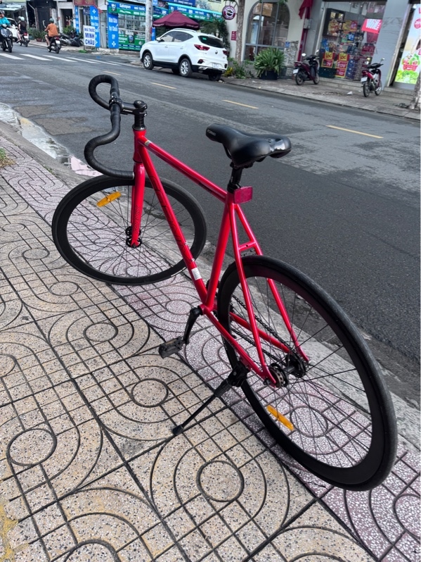 Xe đạp FixedGear Fornix BF200 - Màu đỏ - Ngoại hình 98% - Ốc bắt đĩa trước rỉ sét - Body