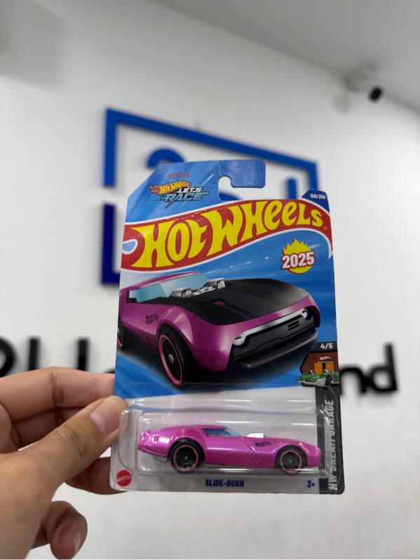 Xe mô hình hot wheels - SLIDE BURN - Màu hồng - Newseal