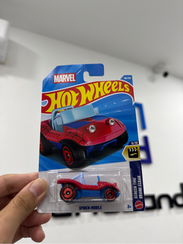 Xe mô hình hot wheels - SPIDER-MOBILE - Màu xanh đỏ - Newseal
