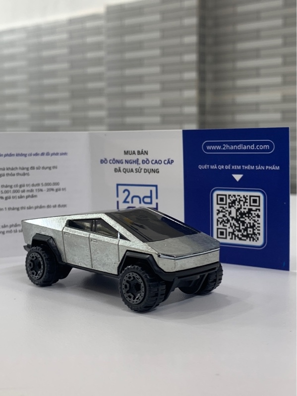 Xe mô hình Hotwheels Tesla Cybertruck - Màu đen bạc - Ngoại hình: 98% - Body