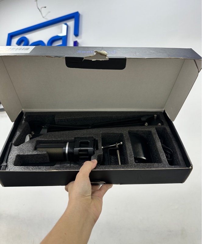 ZealSound Gaming USB Microphone A68S - Màu đen - Ngoại hình 97% - Chân cố định bàn, chắn gió Ốc gỉ sét - Kèm box