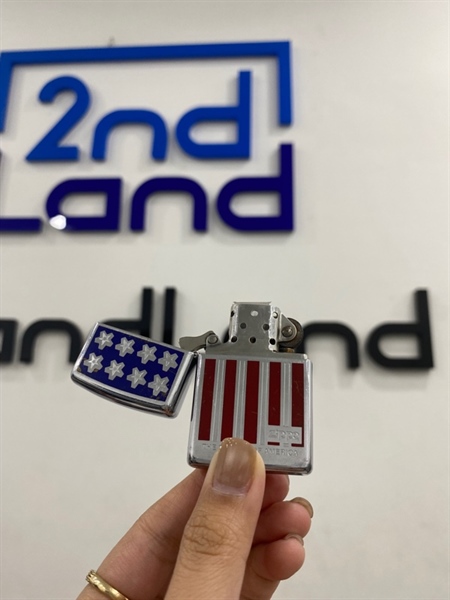 Zippo Cờ Mỹ 10/1994 - Màu bạc - Ngoại hình 96% - Body