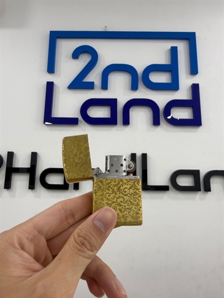 Zippo họa tiết Arabesque T12/1994 - Màu vàng - Ngoại hình 97% - Body 1