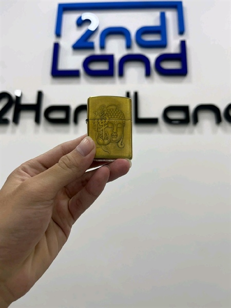 Zippo Khắc 3D Hình Phật - C24 - Màu vàng đồng - Ngoại hình 98% - Fullbox