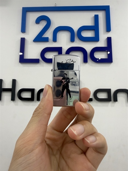 Zippo Slim Elvis Presley 01/1990 - Màu bạc - Ngoại hình 97% - Kèm Box