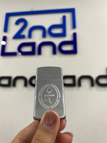 Zippo Slim Guam 07/1987 - Màu bạc - Ngoại hình 97% - Body
