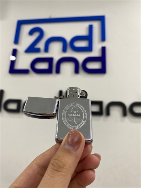Zippo Slim Guam 07/1987 - Màu bạc - Ngoại hình 97% - Body