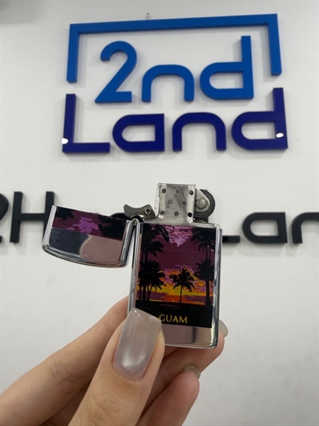Zippo Slim Guam 1986 - Màu bạc - Ngoại hình 97% - Body