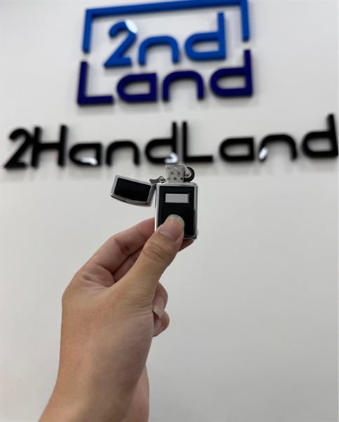 Zippo Slim ốp đá đen 03/2003 - Màu bạc - Ngoại hình 97% - Body 1