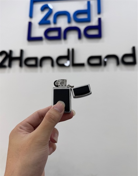 Zippo Slim ốp đá đen 03/2003 - Màu bạc - Ngoại hình 97% - Body 2