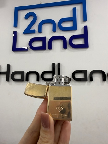 Zippo Slim Spiral+Heart T8/2002 - Màu vàng - Ngoại hình 97% - Body 1