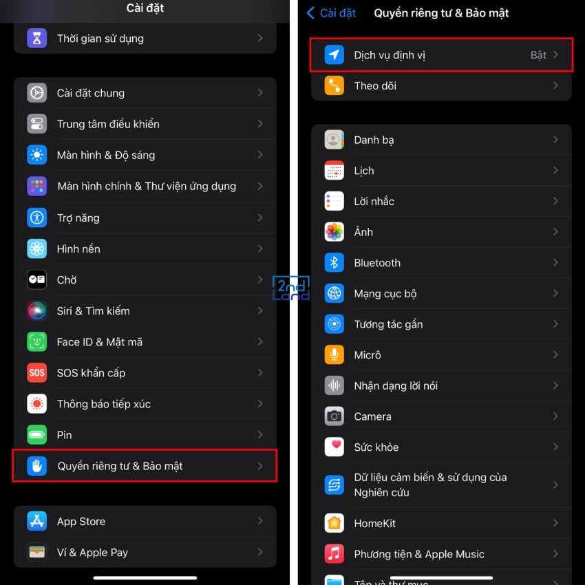 Cách bật định vị iphone