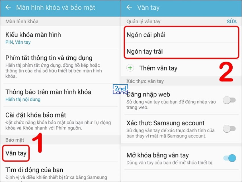 Cách đặt mật khẩu điện thoại Samsung 2