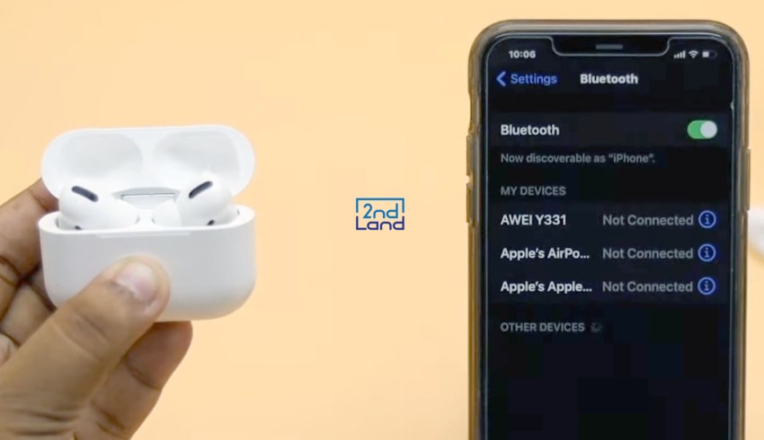 Kiểm tra kết nối của airpods với Iphone