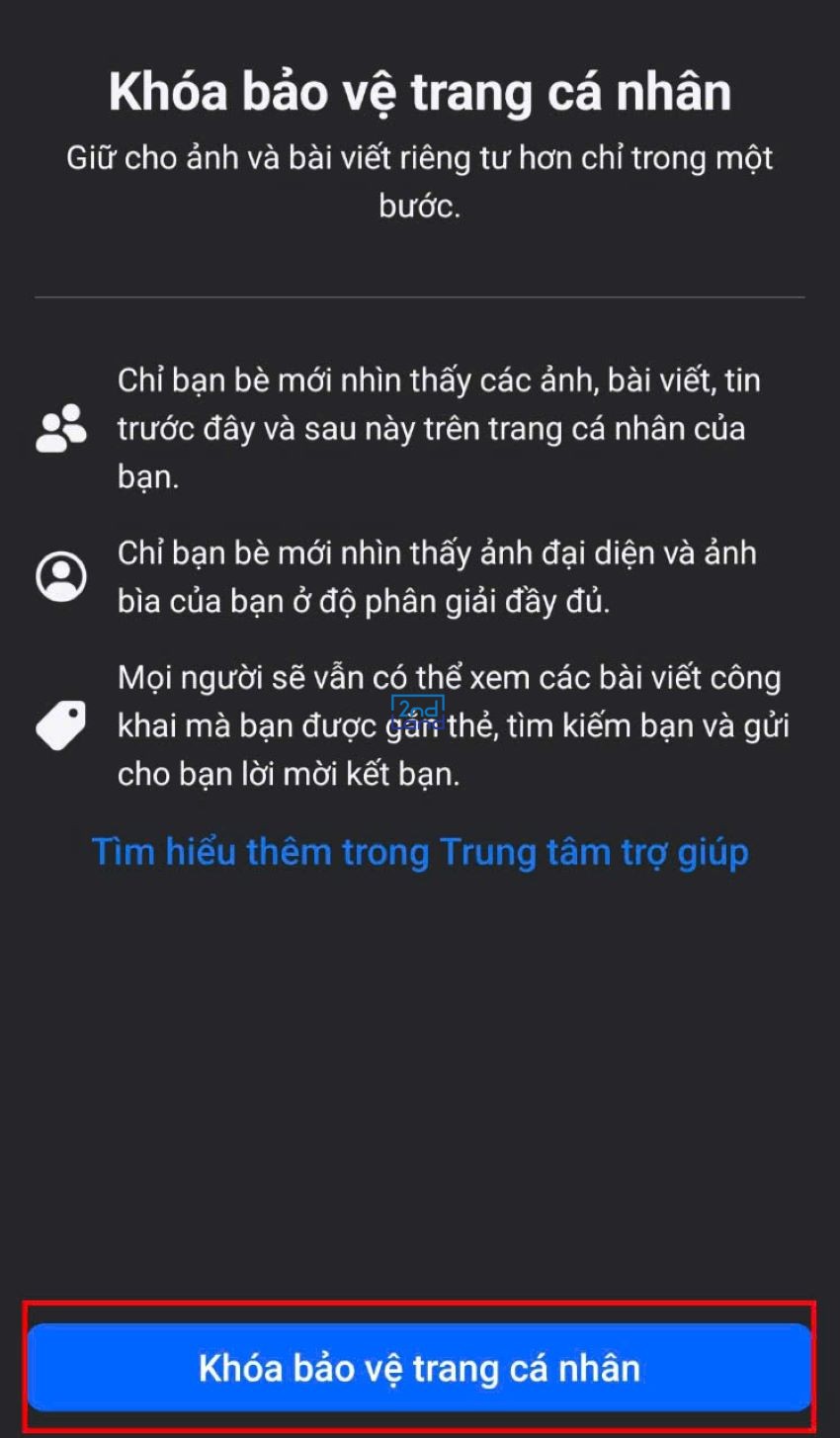 Cách khoá trang cá nhân 10