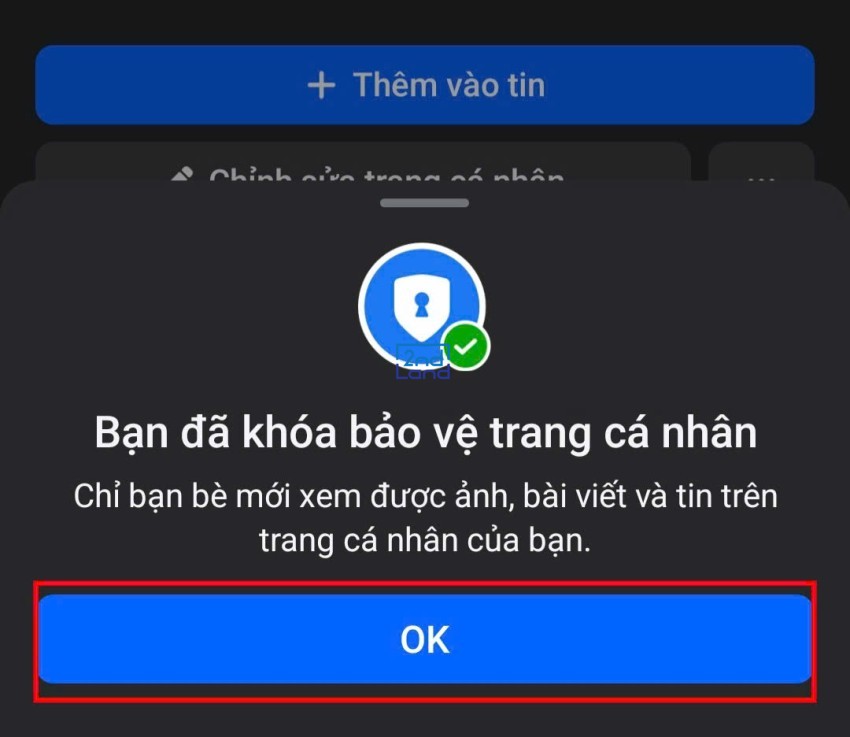 Cách khoá trang cá nhân 12