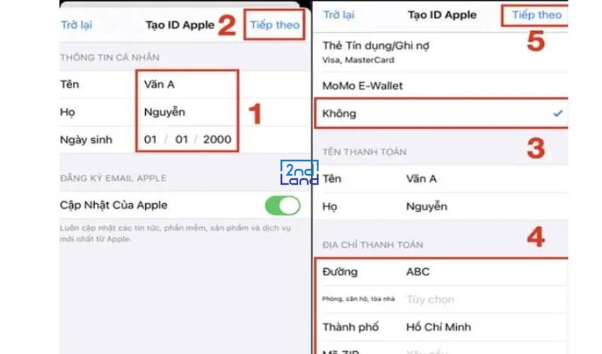 Cách tạo id apple 10