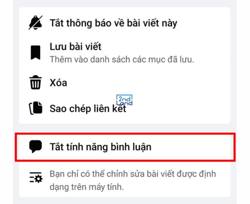 Cách tắt bình luận trên Facebook 8