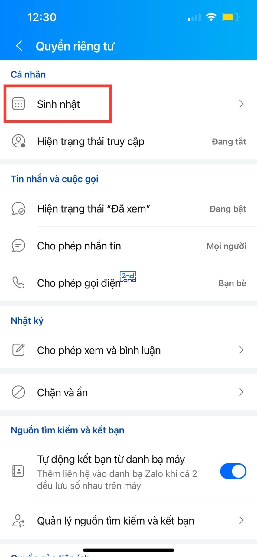 Cách tắt thông báo sinh nhật trên Zalo 6