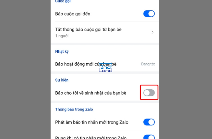 Cách tắt thông báo sinh nhật trên Zalo 30