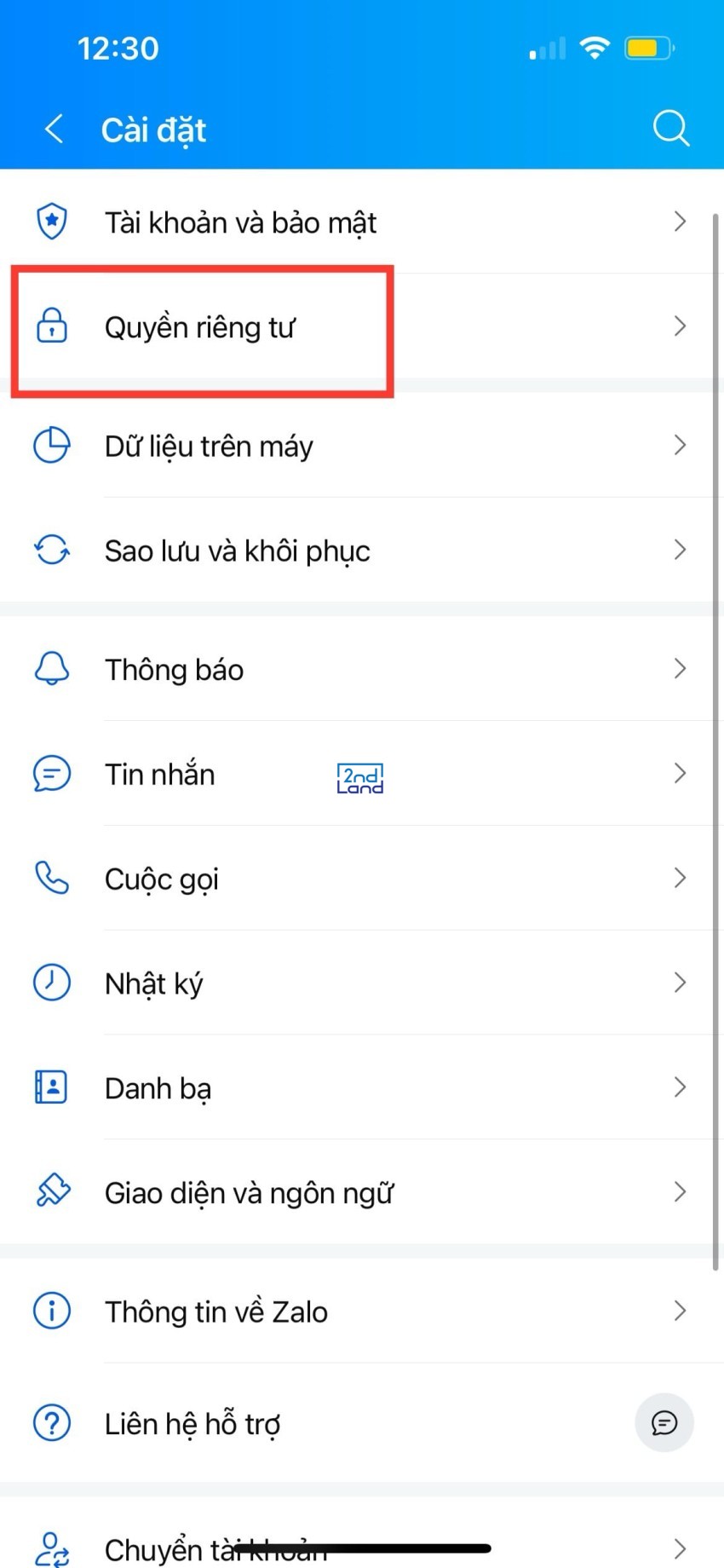 Cách tắt thông báo sinh nhật trên Zalo 4