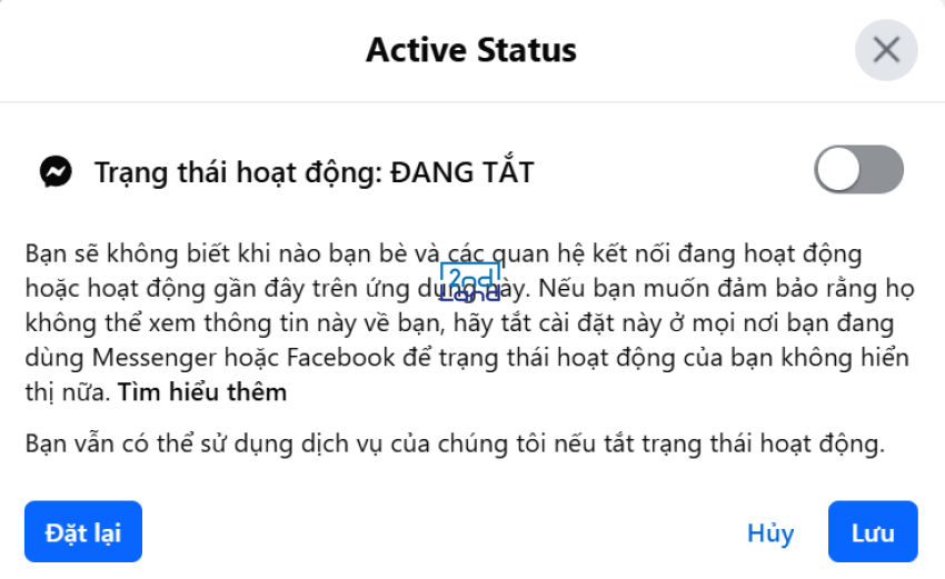 Cách tắt trạng thái hoạt động trên Facebook 24